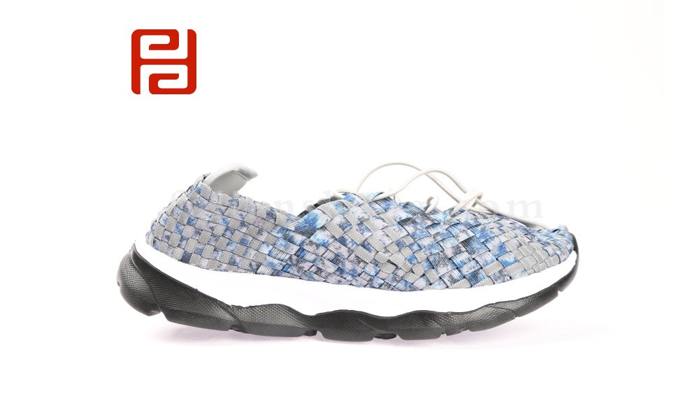 jucaikcp时尚休闲彩色皮筋编织鞋弹力面潮流男鞋图片