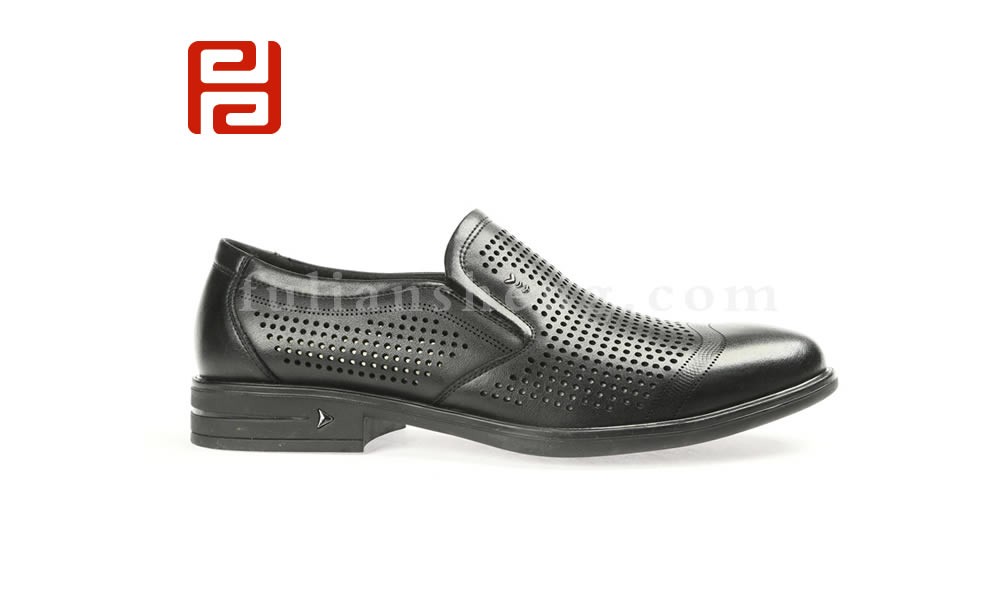jucaikcp休闲皮鞋 男夏季真皮透气一脚蹬镂空商务工作男鞋图片
