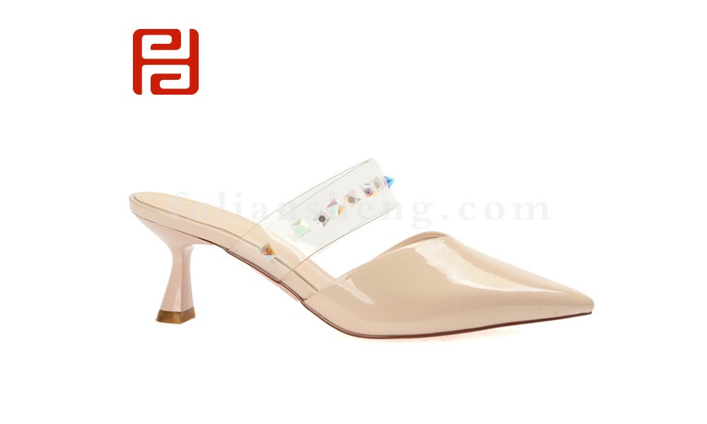 jucaikcp夏女外穿一字带女鞋 时尚中跟性感凉拖鞋图片