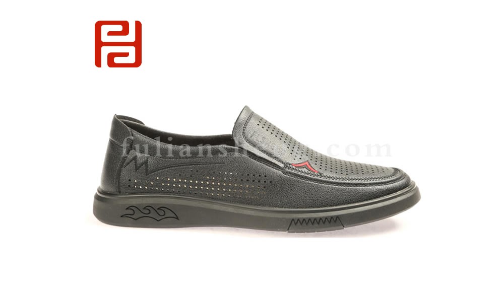 jucaikcp夏新款男鞋 舒适套脚镂空商务休闲男单鞋图片