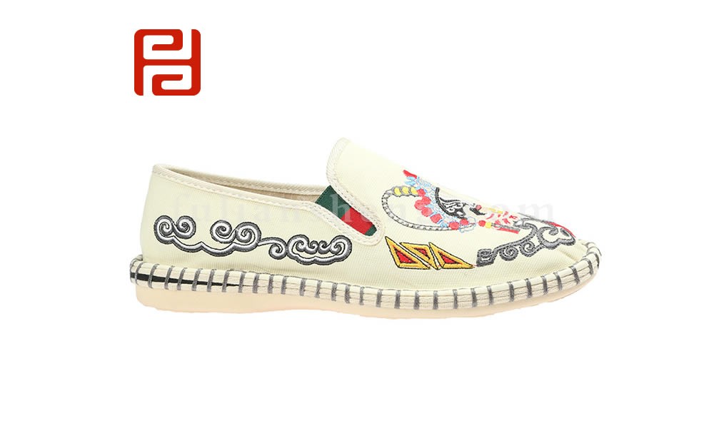 jucaikcp夏款男半脸谱文字老北京布鞋民族风社会鞋图片