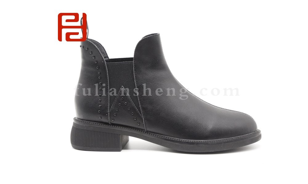 jucaikcp2020冬季新款女牛皮真皮英伦风网红一脚蹬及踝靴图片