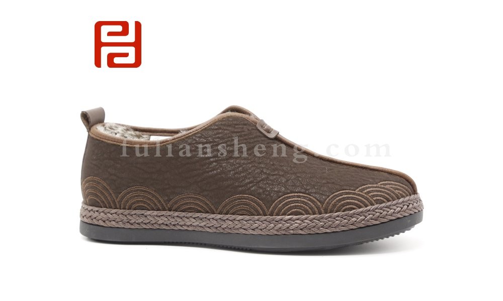 jucaikcp老北京布鞋2020冬季新款男保暖中国风一脚蹬休闲鞋图片