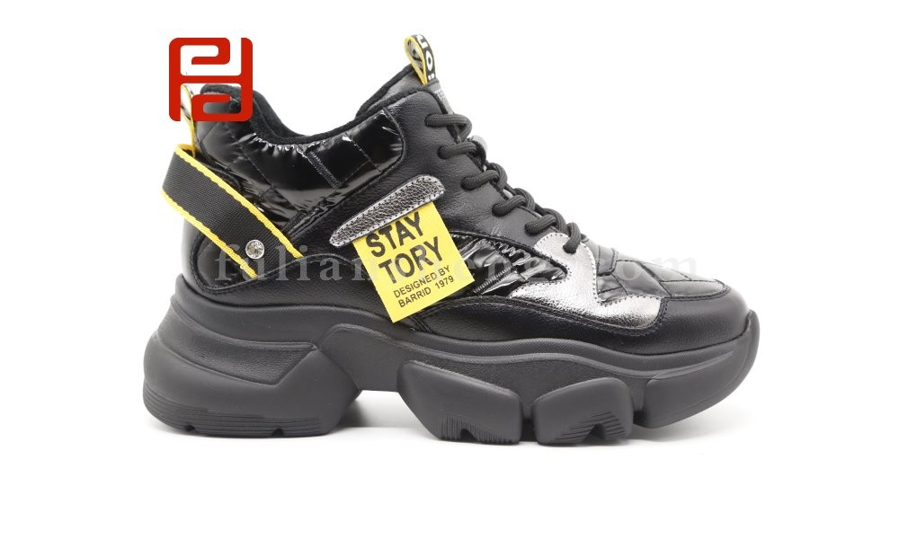 jucaikcp休闲鞋2020冬时尚运动百搭厚底显高牛皮老爹鞋图片