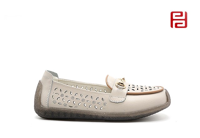 jucaikcp夏季休闲女鞋经典豆豆鞋透气带孔舒适女鞋