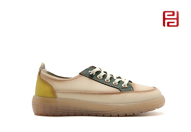 jucaikcp秋季新款女鞋单鞋舒适休闲鞋真皮面料果冻鞋底