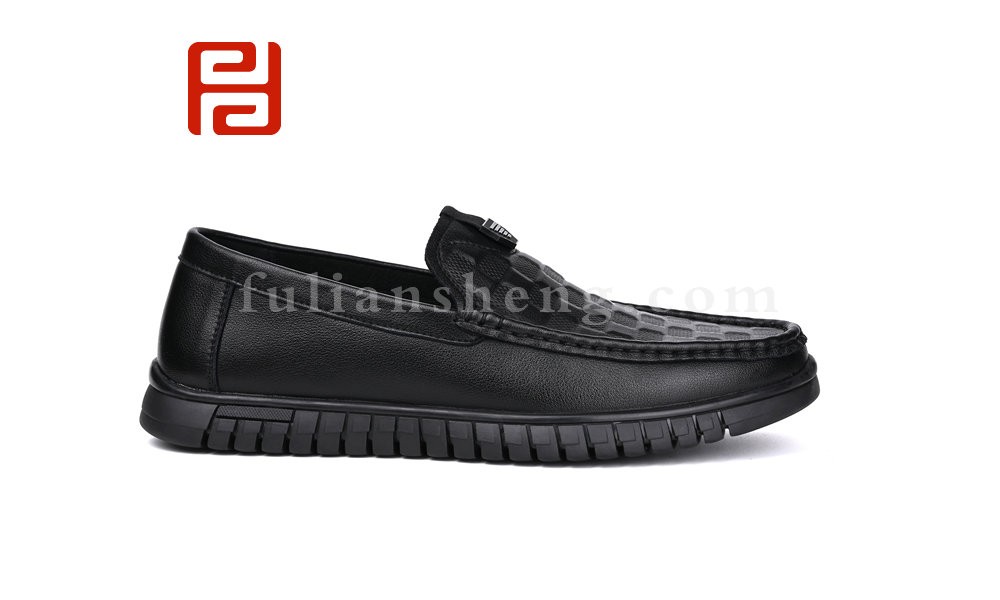 jucaikcp春秋男鞋单鞋棋盘纹豆豆鞋商务复古手缝鞋