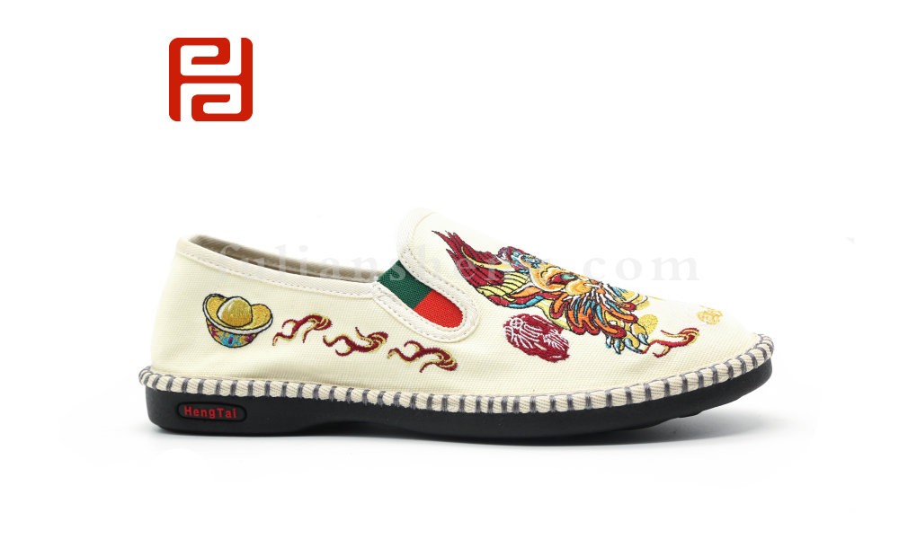 jucaikcp老北京布鞋春男刺绣社会鞋子懒人一脚蹬潮流中国风图片
