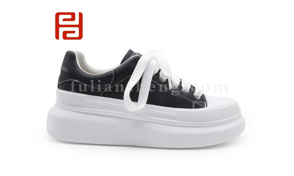 jucaikcp休闲鞋真皮厚底小白鞋增高松糕底休闲运动板鞋图片