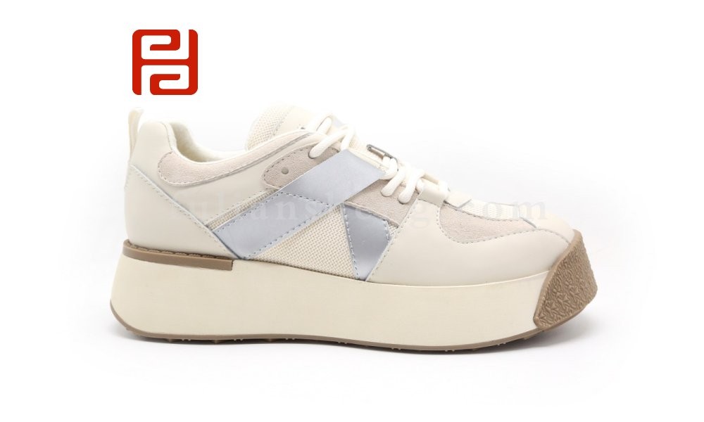 jucaikcp休闲鞋女鞋2021秋季新款百搭厚底时尚增高面包鞋图片