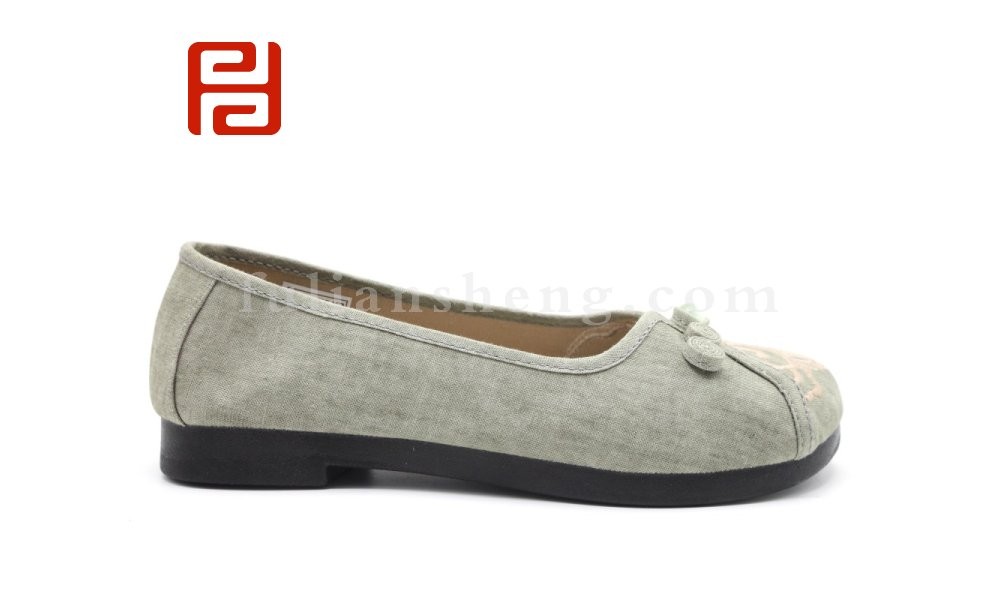 jucaikcp老北京布鞋绣花布浅口平底女鞋素面古风古装鞋子