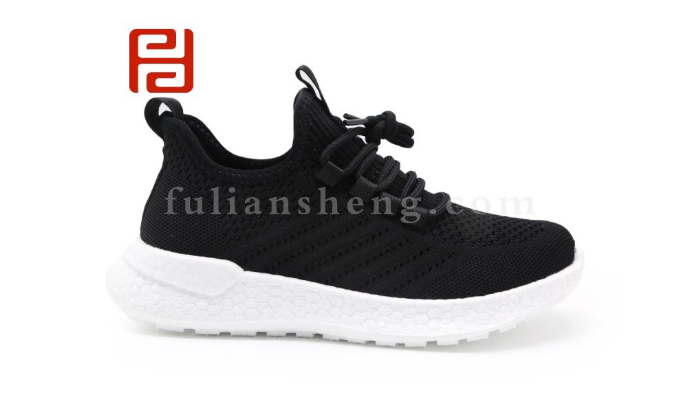 jucaikcp休闲运动女鞋飞织透气轻便爆米花鞋底