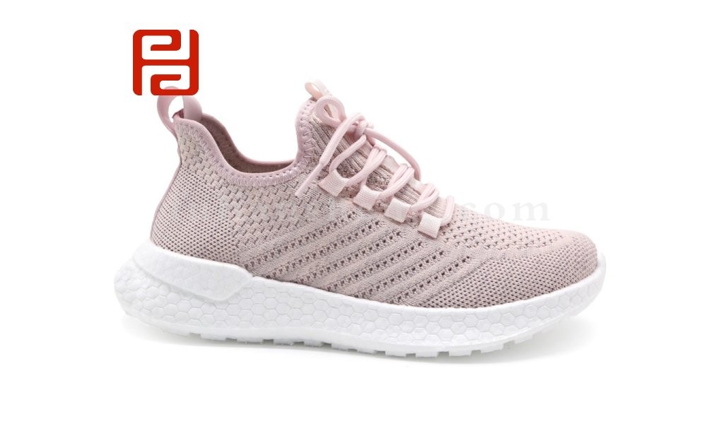 jucaikcp休闲运动女鞋飞织透气轻便爆米花鞋底