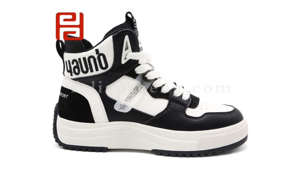 jucaikcp休闲鞋冬季女鞋休闲高帮加绒皮面时尚鞋子图片