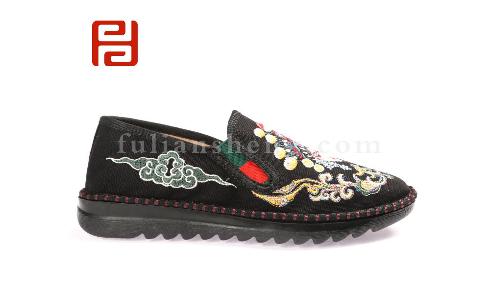 jucaikcp春款女士刺绣脸谱社会鞋养生民族风老北京布鞋(图4)