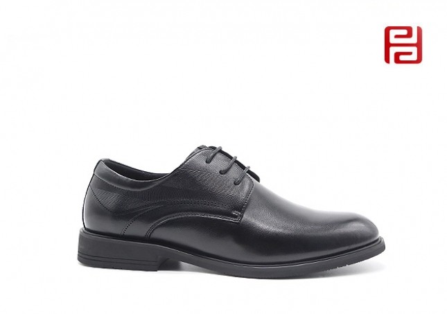 jucaikcp正装商务皮鞋黑色橡胶底工装鞋细腻光泽正装男鞋