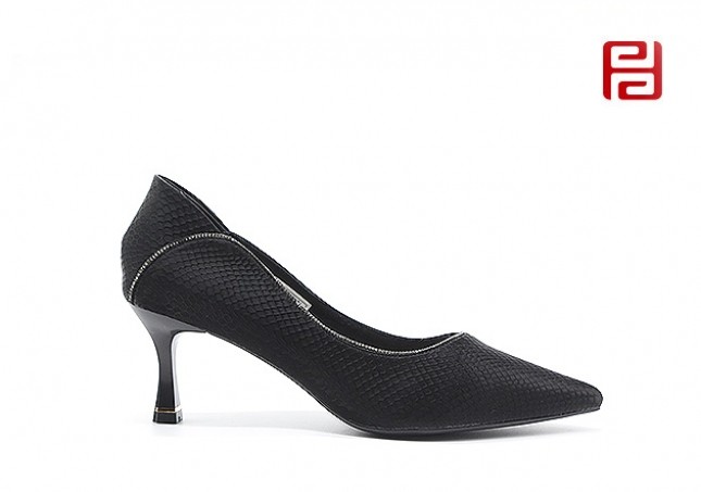 春季新款时尚浅口高跟女鞋商务细跟套脚通勤女单鞋       