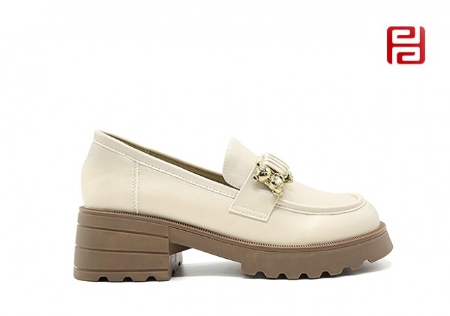 jucaikcp时尚休闲女鞋 中跟厚底乐福鞋单鞋