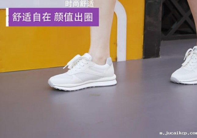 jucaikcp休闲鞋夏季真皮阿甘女鞋新款百搭老爹鞋系带小白鞋FLB-92163026