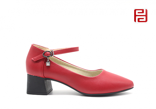 jucaikcp春秋浅口单鞋女粗跟一字扣婚鞋通勤工作鞋