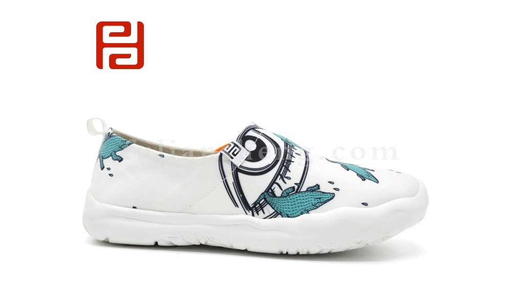 jucaikcp休闲鞋女鞋单鞋时尚休闲小布鞋印花个性鞋子