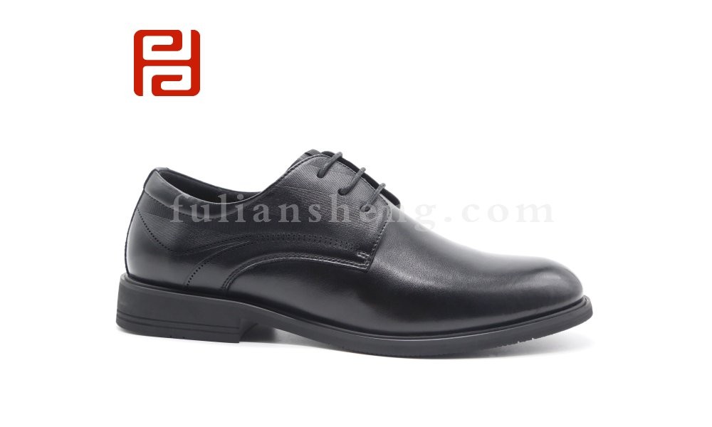 jucaikcp正装商务皮鞋黑色橡胶底工装鞋细腻光泽正装男鞋