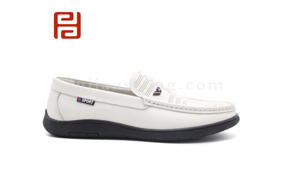 jucaikcp男鞋春季新款真皮商务男鞋豆豆鞋百搭乐福鞋